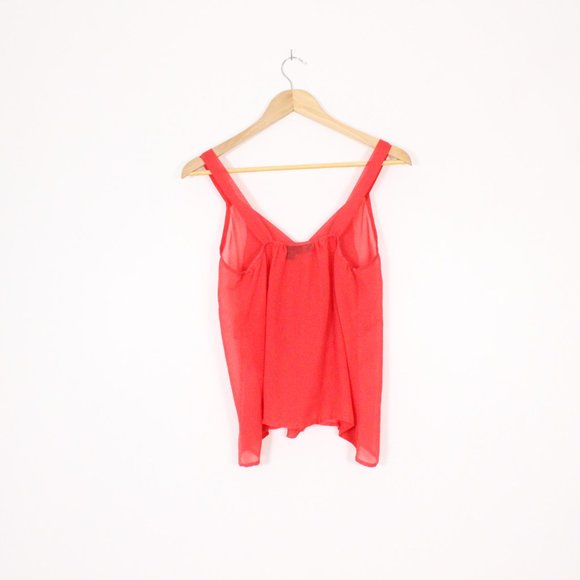 *Seduction Coral Tiered Ruffle Tank Cami, Small - Picture 6 of 9
